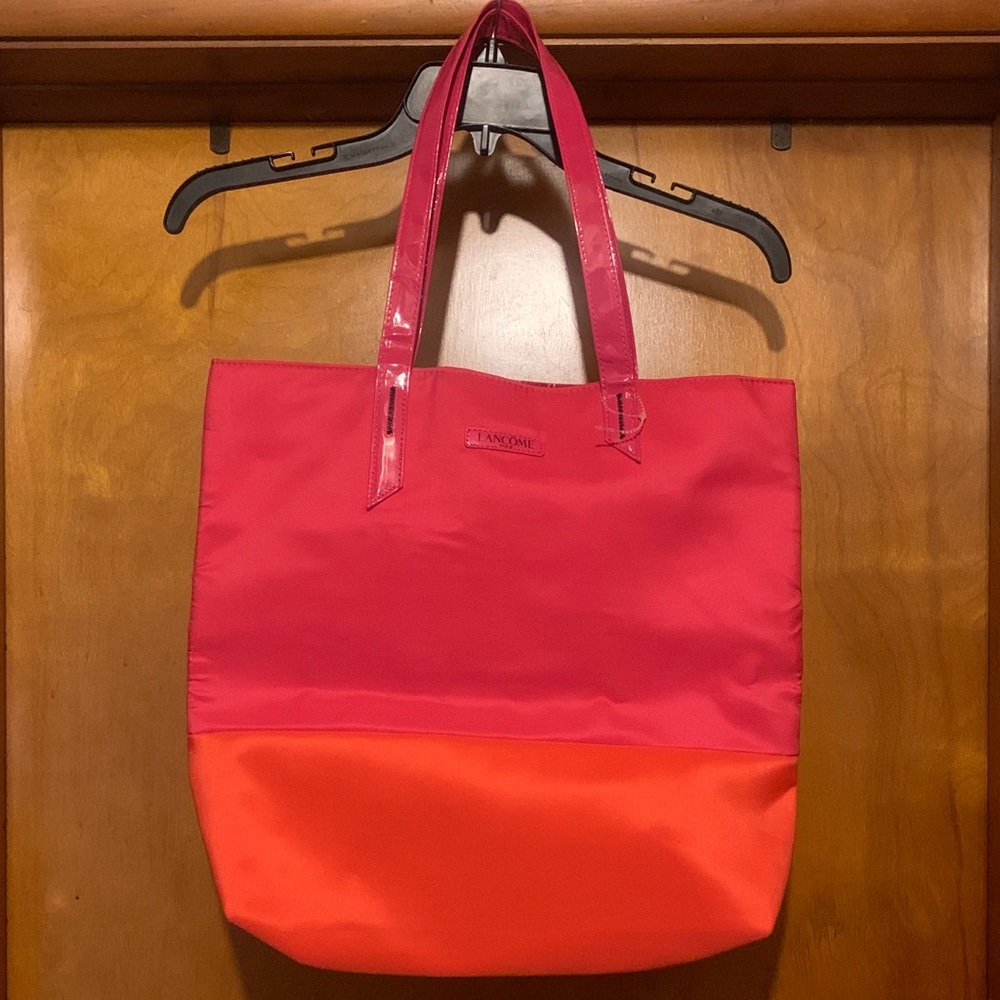 NWOT Lancôme Pink Color Block Tote Bag